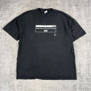 Vintage Tech Shirt Mens 2XL Black Y2K Smash Head On Keyboard Funny Grimm Geek